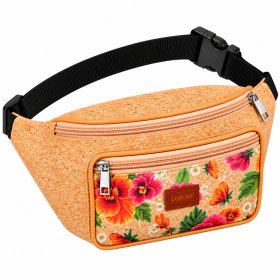 7205 Metallic Flowers Bumbag with Front Zipped Pocket (New)