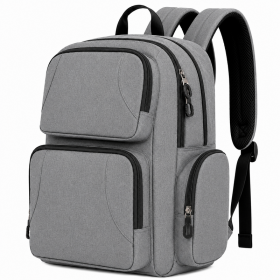 BP-122 Grey Backpack With Multiple Pockets (New)