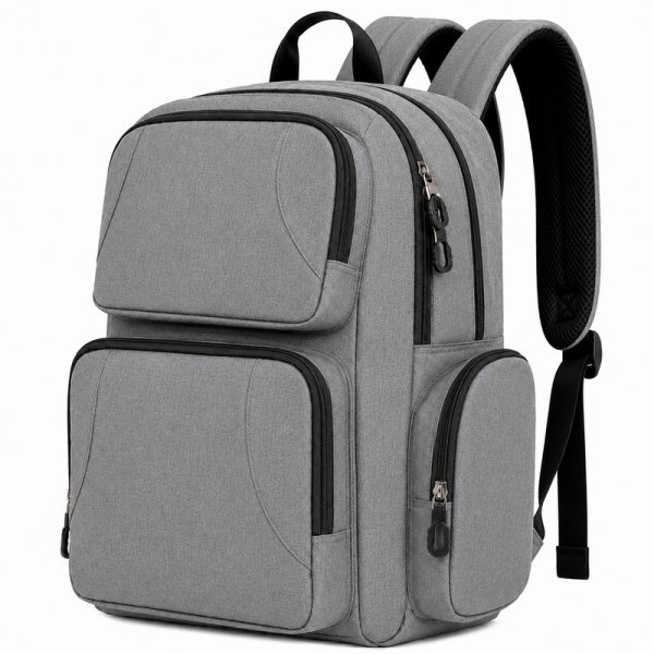 BP-122 Grey Backpack With Multiple Pockets (New)