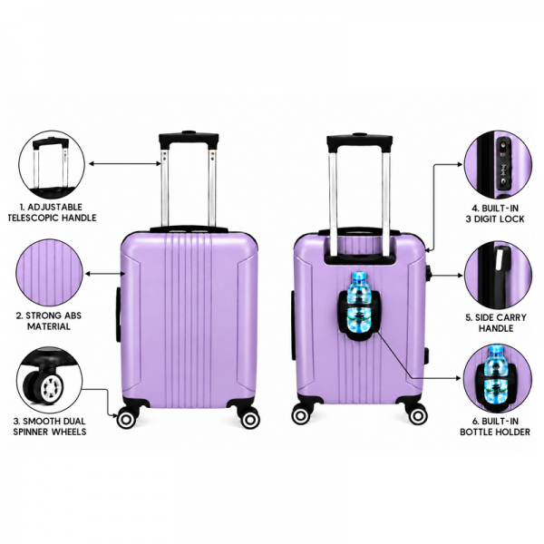T-HC-US-1862 Purple EasyJet Cabin Travel Suitcase