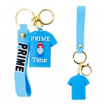 PRIME DRINK BLUE T-SHIRT STYLE FASHION METAL/RUBBER KEYCHAIN