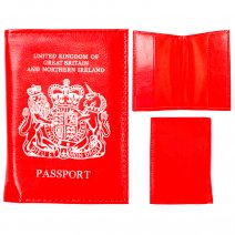 1501 RED GRAINED PU PASSPORT HOLDER