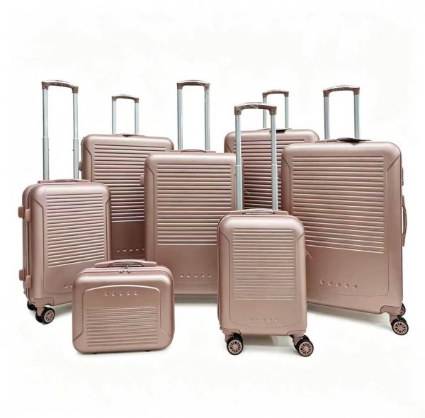 T-HC-716 SET OF 7 Rose Gold Premium Hard Shell Suitcases