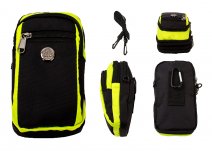 LL-93 FLUORESCENT GREEN & BLACK POLYESTER SHOULDER BAG