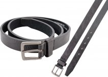 2721 1" BLK LTHR GRN BELT W ANTQ GUN METAL BUC L 36"-40"