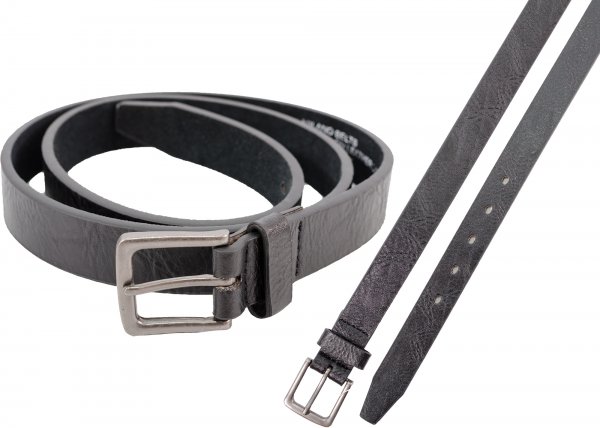 2721 1" BLK LTHR GRN BELT W ANTQ GUN METAL BUC XXL 44"-48"