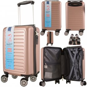 T-HC-US-1615 ROSE GOLD UNDER-SEAT CABIN-SIZE TRAVEL TROLLEY