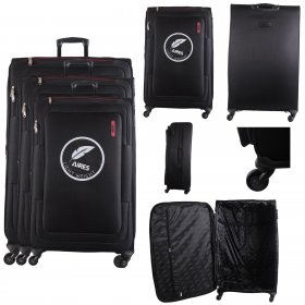 AR727 BLACK TRAVEL TROLLEY SUITCASE SET OF 3