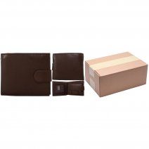 4766 ASSORTED BROWN ITALIAN LEATHER RFID WALLET BOX OF 10