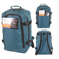 BP-120 PEACOCK BLUE RYANAIR UNDERSEAT CABIN RUCKSACK W/MULTI ZIP  BP-120 PEACOCK BLUE RYANAIR UNDERSEAT CABIN RUCKSACK W/MULTI ZIP