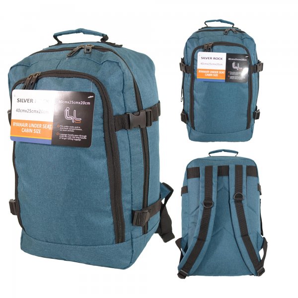BP-120 PEACOCK BLUE RYANAIR UNDERSEAT CABIN RUCKSACK W/MULTI ZIP