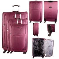 HD-202004 BURGUNDY TRAVEL TROLLEY SET OF 3