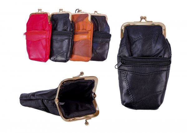 4611 REAL LEATHER PURSE BLACK