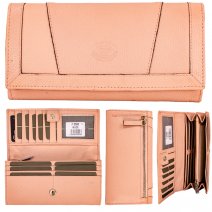0592 NUDE PEBBLE LEATHER LONG FLIPOVER PURSE WITH BACK ZIP