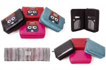 7100 PACK OF 12 MED. ZIP RND PU PURSE WITH WALLET SEC & OWL