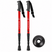 2890-Pair Red Anti-Shock Trekking Poles (New)