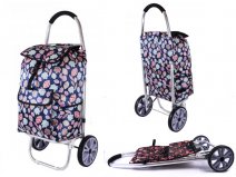 6965 BLUE LEAF 2 Wheel Shopping Trolley, Front & Side Pock