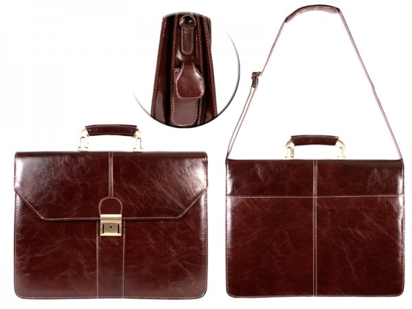 D0507 BROWN PU BRIEFCASE B012