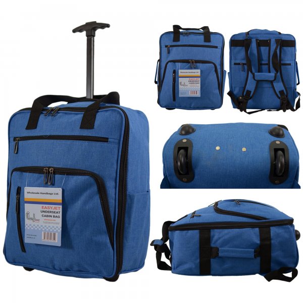 TR-E-002 BLUE EASYJET UNDERSEAT CABIN SIZE 2-WHEELED BACKPACK