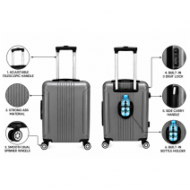 T-HC-US-1862 Dark Grey EasyJet Cabin Travel Suitcase