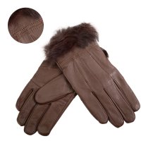 8912 DARK BROWN LEATHER GLOVES LARGE