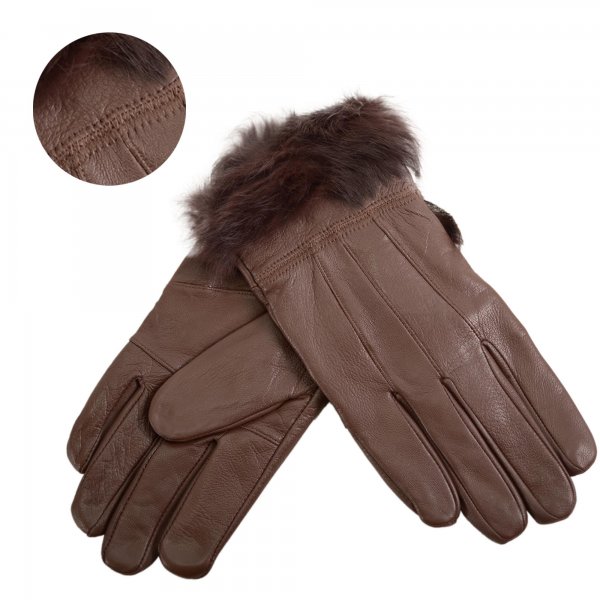 8912 DARK BROWN LEATHER GLOVES LARGE