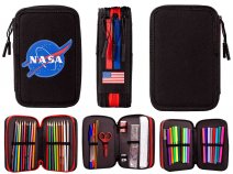 1004P-1485 NASA 3 ZIPPED ROUND FILLED PENCIL CASE