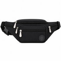 2522 Black Crinckled Nylon Bumbag W/6 Pockets (New) 2522 Black Crinckled Nylon Bumbag W/6 Pockets (New)
