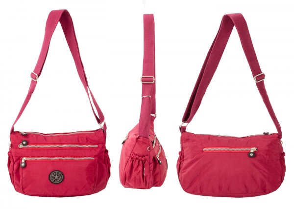 LL-69 MAROON POLYESTER SHOULDER BAG