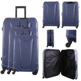 JB-2093 NAVY BLUE SET OF 3 TRAVEL TROLLEY SUITCASE