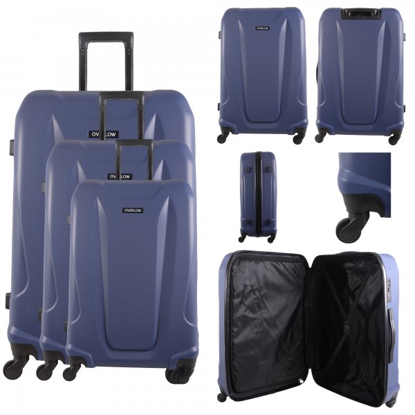 JB-2093 NAVY BLUE SET OF 3 TRAVEL TROLLEY SUITCASE