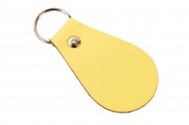 YELLOW LEATHER OVAL KEY RING