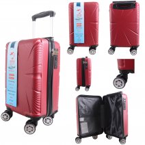 T-HC-US-1629 BURGUNDY RYAN AIR CABIN-SIZED TROLLEY SUITCASE