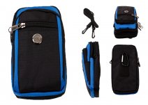 LL-93 BLUE & BLACK POLYESTER SHOULDER BAG