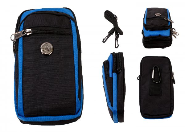 LL-93 BLUE & BLACK POLYESTER SHOULDER BAG