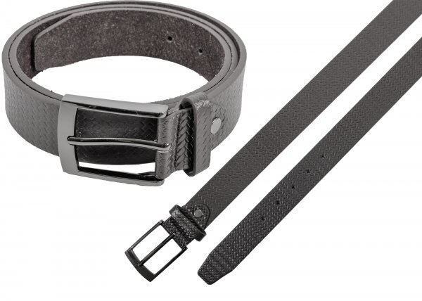 2730 BLK 1.25" WOVEN PRINT BELT W/ BRUSHED NICKLE BCKL L 36"-40"