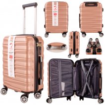 T-HC-US-02 ROSE GOLD 17.7'' UNDERSEAT CABINSIZE TROLLEY SUITCASE