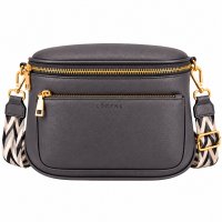 7268 Black Leather Grn Pu X-Body Waist Bag W-Changable Strap New 7268 Black Leather Grn Pu X-Body Waist Bag W-Changable Strap New