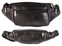 BB 004 BLACK SOFT LEATHER BUMBAG