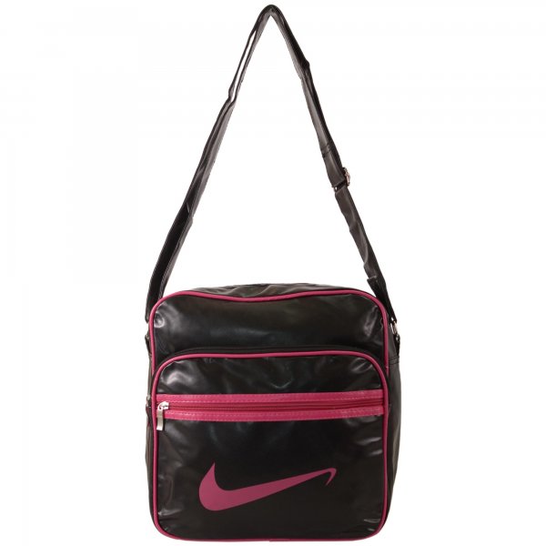 HB-PV-N-02 BLACK/PINK FAUX LEATHER HANDBAG