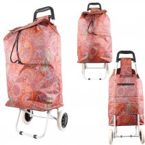 MS-001 TWO WHEEL SHOPPING CART FLOWER PATTERN