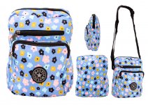 LL-168 NAVY FLORAL PRINT UNISEX POLYESTER SHOULDER BAG