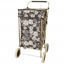 ST-FOUR-01 BLACK AND WHITE FLOWER TROLLEY