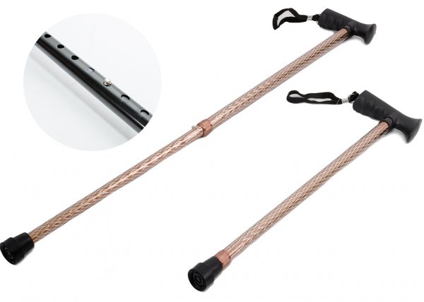 2885 Extendable Walking Stick With a Soft Grip Handle ROSE GOLD