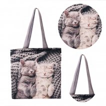 GRACE96 GREY CAT SHOPPING/BEACH BAG