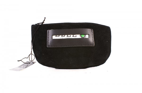 LEATHER TOBACCO POUCH BLACK SUEDE