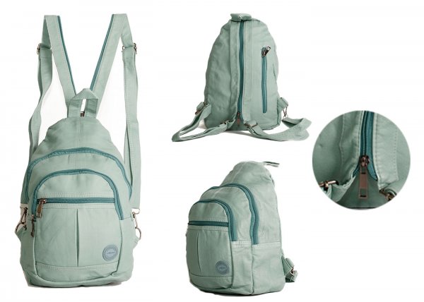 5823 Light Sage Backpack/X-Body Backpack with 4 zip poc