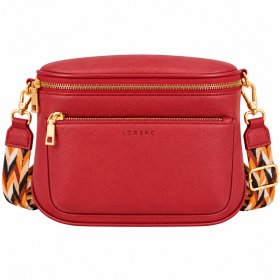 7268 Burgundy Leather/Pu X-Body Waist Bag W-Changable Strap New