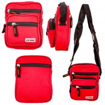 2570 RED RND X-BODY SHOULDER BAG WITH ADJUSTABLE STRAP