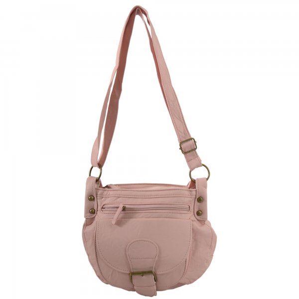 JBHB2326 BLUSH FAUX LEATHER HANDBAG
